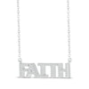 Thumbnail Image 2 of Diamond "Faith" Necklace 1/8 ct tw Sterling Silver 18"