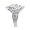 Thumbnail Image 3 of Baguette & Round-Cut Diamond Bypass Fashion Ring 1-1/2 ct tw 10K White Gold