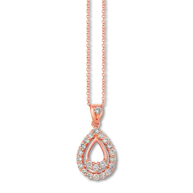 Le Vian Diamond Necklace 7/8 ct tw Round-cut 14K Strawberry Gold 18"