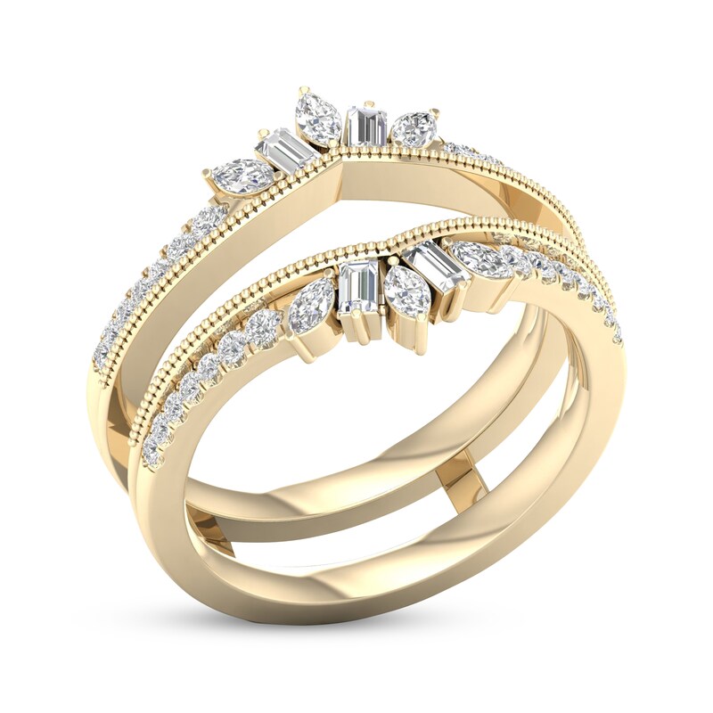 Main Image 2 of Adore Marquise, Baguette & Round-Cut Diamond Enhancer Ring 1/2 ct tw 14K Yellow Gold