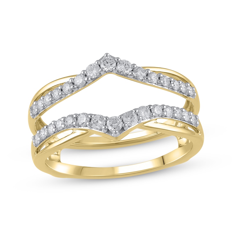 Diamond Chevron Enhancer Ring 1/2 ct tw Round-cut 14K Yellow Gold