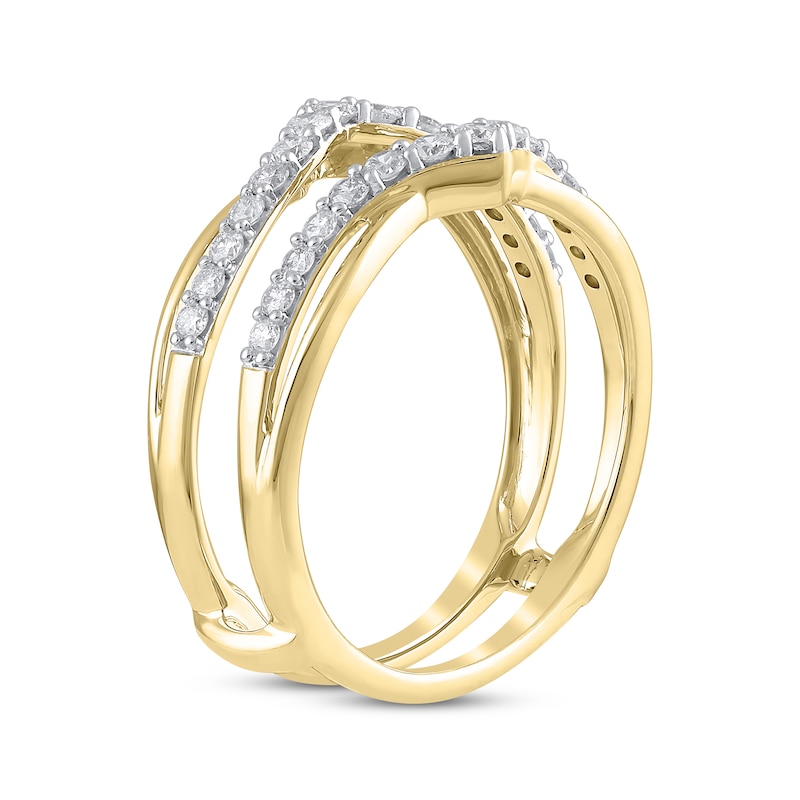 Diamond Chevron Enhancer Ring 1/2 ct tw Round-cut 14K Yellow Gold