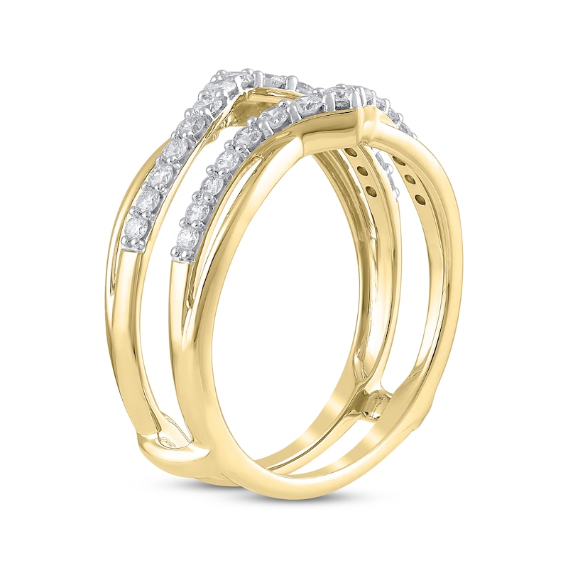 14k Gold 1/2 ct tw Diamond Chevron Ring Guard