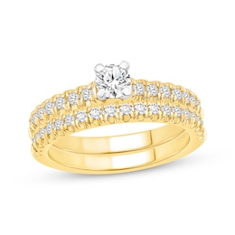 Round-Cut Diamond Bridal Set 7/8 ct tw 14K Yellow Gold