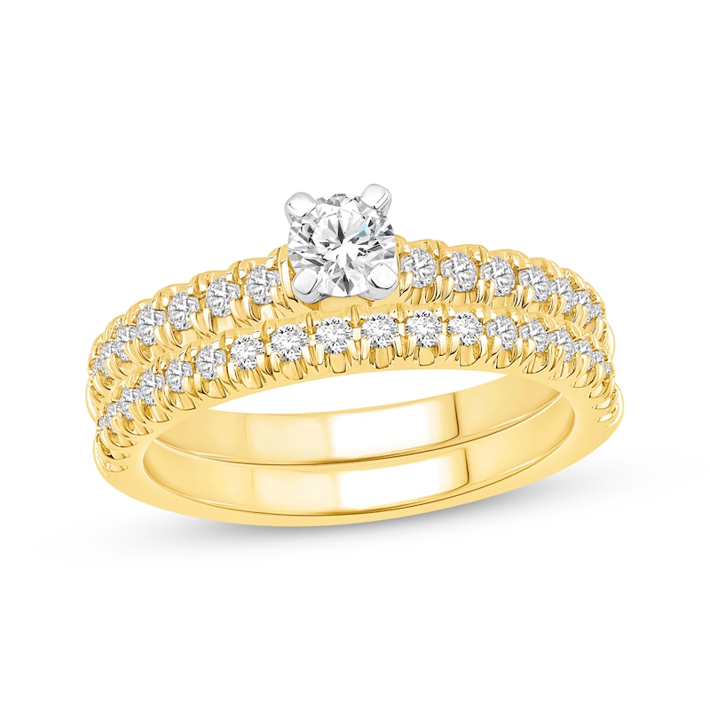 Round-Cut Diamond Bridal Set 7/8 ct tw 14K Two-Tone Gold