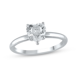 Lab-Created Diamonds by KAY Heart-Shaped Solitaire Engagement Ring 1 ct tw 14K White Gold
