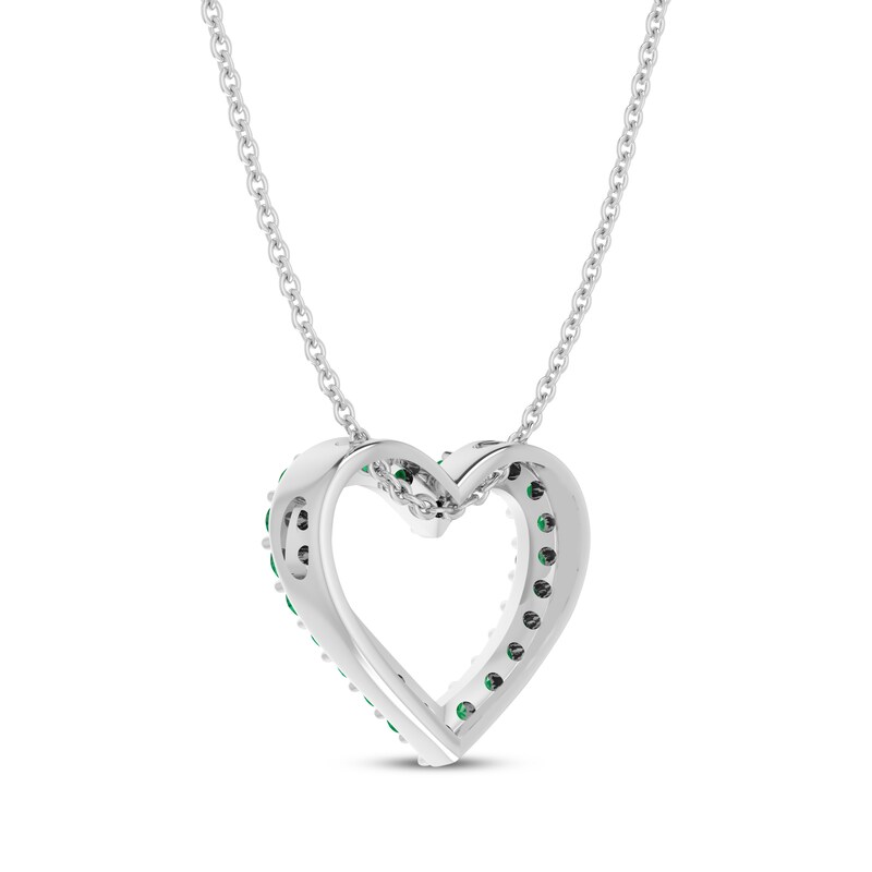 LabCreated Emerald Heart Necklace Sterling Silver 18" Kay Outlet