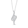 Thumbnail Image 1 of Diamond Three-Stone Swirl Necklace 1/2 ct tw 10K White Gold 18"