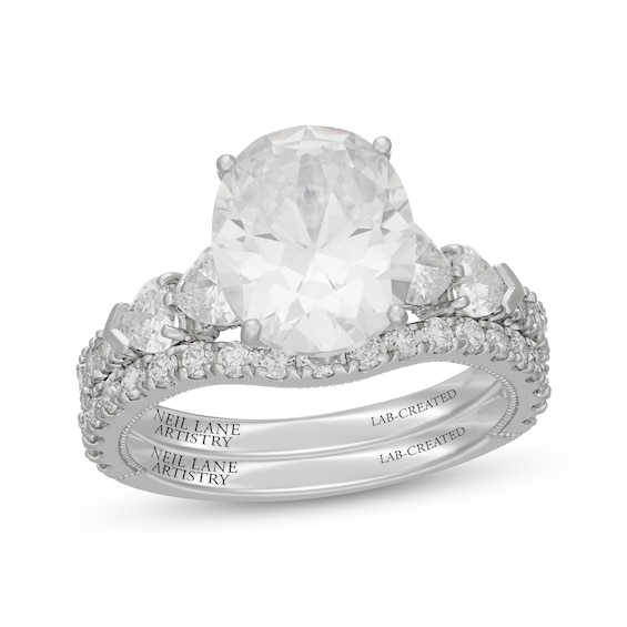 Neil Lane Artistry Oval-Cut & Heart-Shaped Lab-Grown Diamond Bridal Set 4-1/5 ct tw 14K White Gold