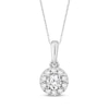 Thumbnail Image 1 of Diamond Halo Necklace 1/4 ct tw 10K White Gold 18"