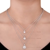 Thumbnail Image 4 of Diamond Halo Necklace 1/4 ct tw 10K White Gold 18"