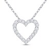 Thumbnail Image 1 of Diamond Heart Outline Necklace 1/4 ct tw 10K White Gold 18"