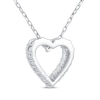 Thumbnail Image 3 of Diamond Heart Outline Necklace 1/4 ct tw 10K White Gold 18"
