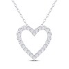Thumbnail Image 0 of Diamond Heart Outline Necklace 1/2 ct tw 10K White Gold 18"