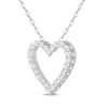 Thumbnail Image 1 of Diamond Heart Outline Necklace 1/2 ct tw 10K White Gold 18"
