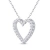 Thumbnail Image 1 of Diamond Heart Outline Necklace 1/2 ct tw 10K White Gold 18"