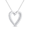 Thumbnail Image 2 of Diamond Heart Outline Necklace 1/2 ct tw 10K White Gold 18"
