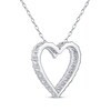 Thumbnail Image 2 of Diamond Heart Outline Necklace 1/2 ct tw 10K White Gold 18"