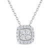Thumbnail Image 1 of THE LEO Diamond Multi-Stone Cushion-Shape Necklace 1/3 ct tw 14K White Gold 19"