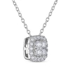 Thumbnail Image 2 of THE LEO Diamond Multi-Stone Cushion-Shape Necklace 1/3 ct tw 14K White Gold 19"