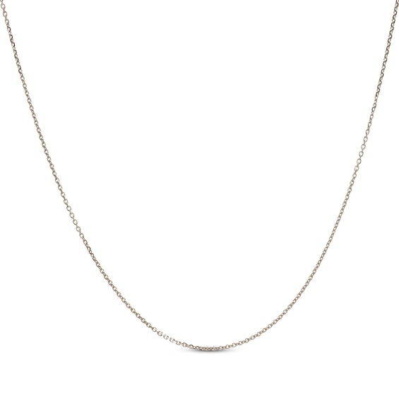 Rolo Chain Necklace 0.89mm Solid 14K White Gold 18"