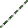 Thumbnail Image 2 of Nephrite Jade Link Bracelet Sterling Silver 7.25"