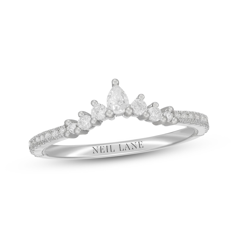 Main Image 1 of Neil Lane Pear-Shaped & Round-Cut Diamond Anniversary Ring 1/3 ct tw 14K White Gold