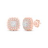 Thumbnail Image 1 of Diamond Scalloped Halo Stud Earrings 3/8 ct tw 10K Rose Gold