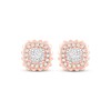 Thumbnail Image 2 of Diamond Scalloped Halo Stud Earrings 3/8 ct tw 10K Rose Gold