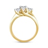 Thumbnail Image 3 of Memories Moments Magic Round-Cut Diamond Three-Stone Engagement Ring 1 ct tw 14K Yellow Gold