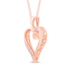Thumbnail Image 2 of Diamond Heart Necklace 1/8 ct tw 14K Rose Gold 18"