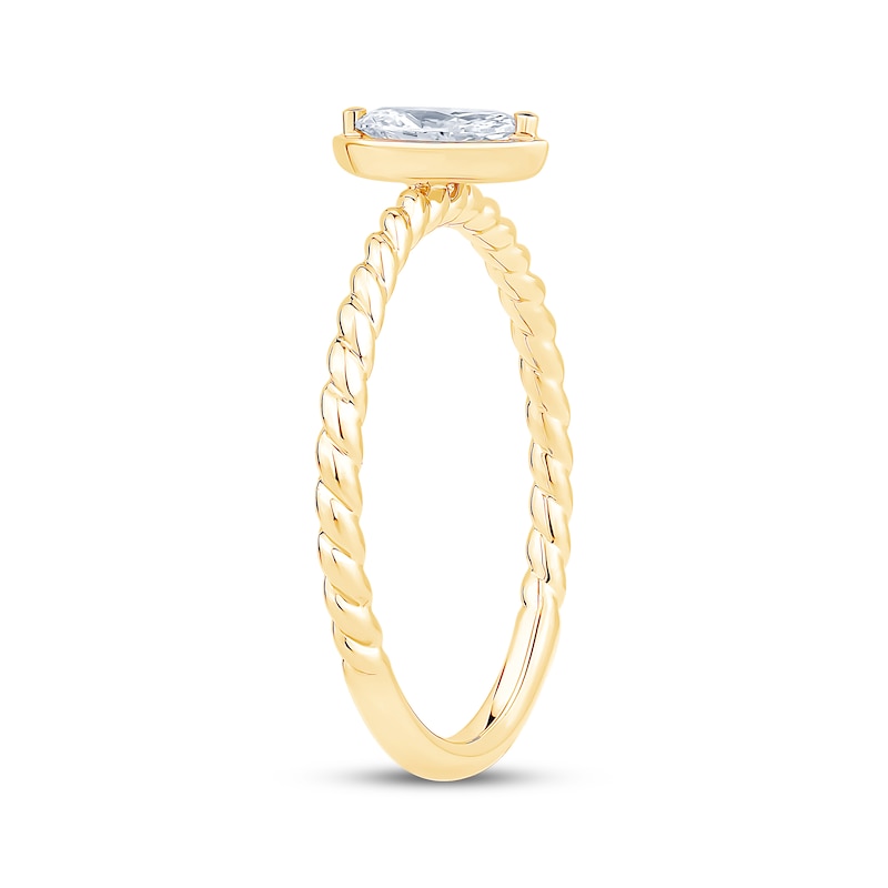 Main Image 2 of Adore Marquise-Cut Diamond Solitaire Rope Shank Engagement Ring 1/4 ct tw 14K Yellow Gold (I/I1)