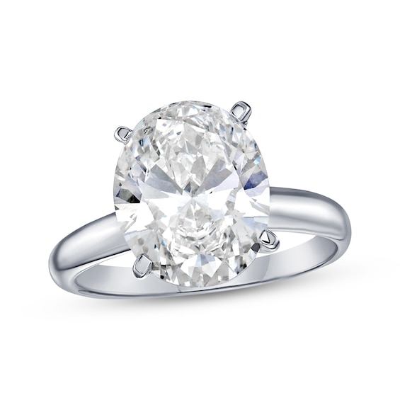 Lab-Grown Diamonds Oval-Cut Solitaire Engagement Ring 3-1/2 ct tw 14K White Gold (I/SI2)