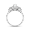Thumbnail Image 2 of Adore Pear-Shaped Diamond Halo Three-Stone Engagement Ring 1 ct tw 14K White Gold