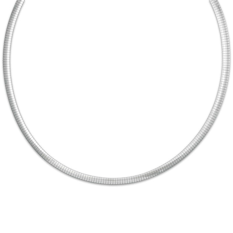 Main Image 1 of Omega Chain Necklace 6mm Solid Sterling Silver 18"