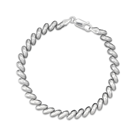 Semi-Solid San Marco Chain Bracelet 6.3mm Sterling Silver 7.5"