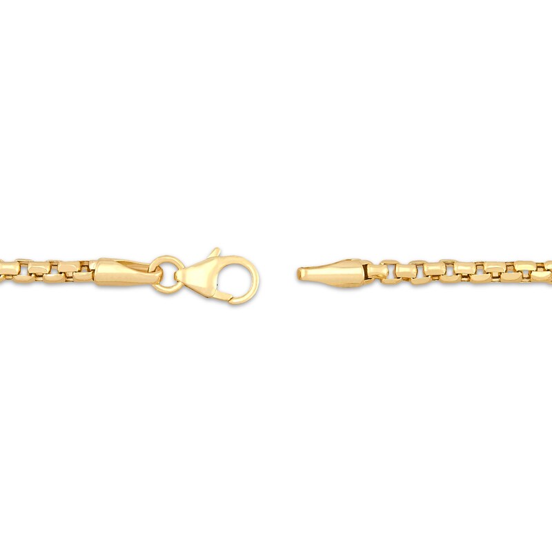 Main Image 3 of Rounded Box Chain Station Bracelet 2.45mm Hollow 10K Yellow Gold 7.5"
