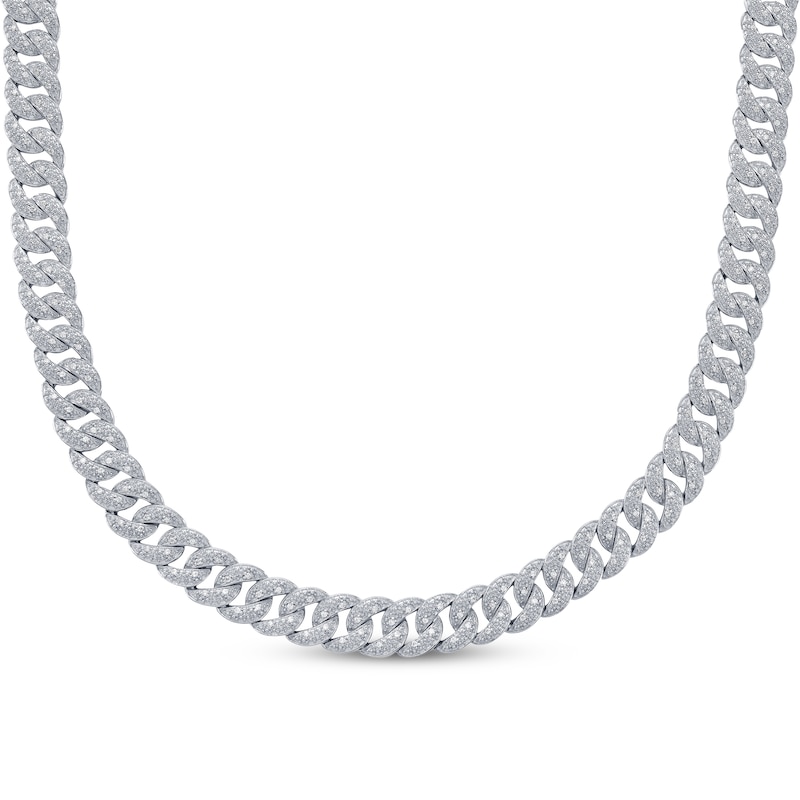 Main Image 1 of Men's Diamond Cuban Curb Chain Necklace 2 ct tw Sterling Silver 22"
