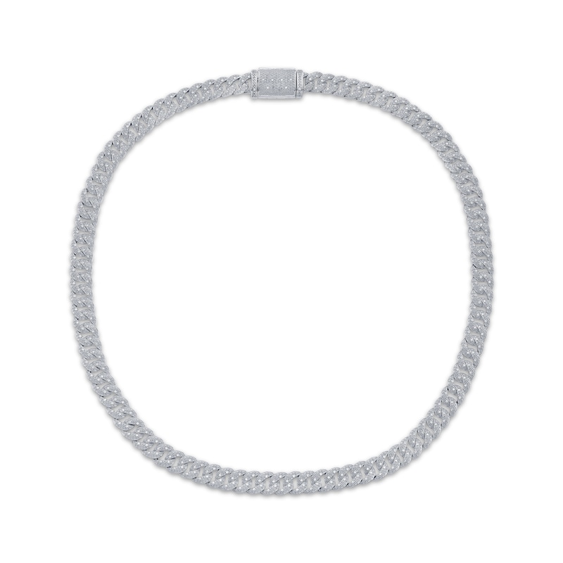 Main Image 2 of Men's Diamond Cuban Curb Chain Necklace 2 ct tw Sterling Silver 22"