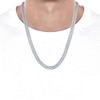 Thumbnail Image 4 of Men's Diamond Cuban Curb Chain Necklace 2 ct tw Sterling Silver 22"