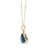 Thumbnail Image 2 of Cirari Couture Angled Trillion-Cut London Blue Topaz & Diamond Necklace 1/8 ct tw 14K Yellow Gold 18"