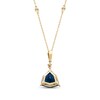 Thumbnail Image 3 of Cirari Couture Angled Trillion-Cut London Blue Topaz & Diamond Necklace 1/8 ct tw 14K Yellow Gold 18"