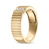 Thumbnail Image 2 of Men's Diamond Trio Grooved Wedding Band 1/10 ct tw 10K Yellow Gold
