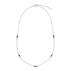 Thumbnail Image 1 of Blue Lab-Created Sapphire Station Necklace Sterling Silver 19"