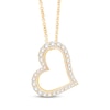 Thumbnail Image 1 of KAY Lab-Grown Diamonds Sideways Heart Necklace 1 ct tw 10K Yellow Gold 18"