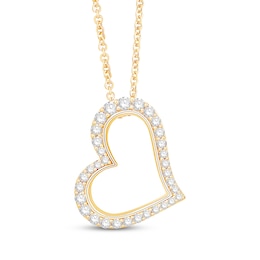 KAY Lab-Grown Diamonds Sideways Heart Necklace 1 ct tw 10K Yellow Gold 18"
