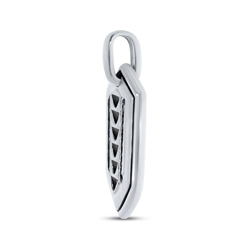 Main Image 2 of Men's Black Diamond Hexagon Charm 1/5 ct tw Sterling Silver