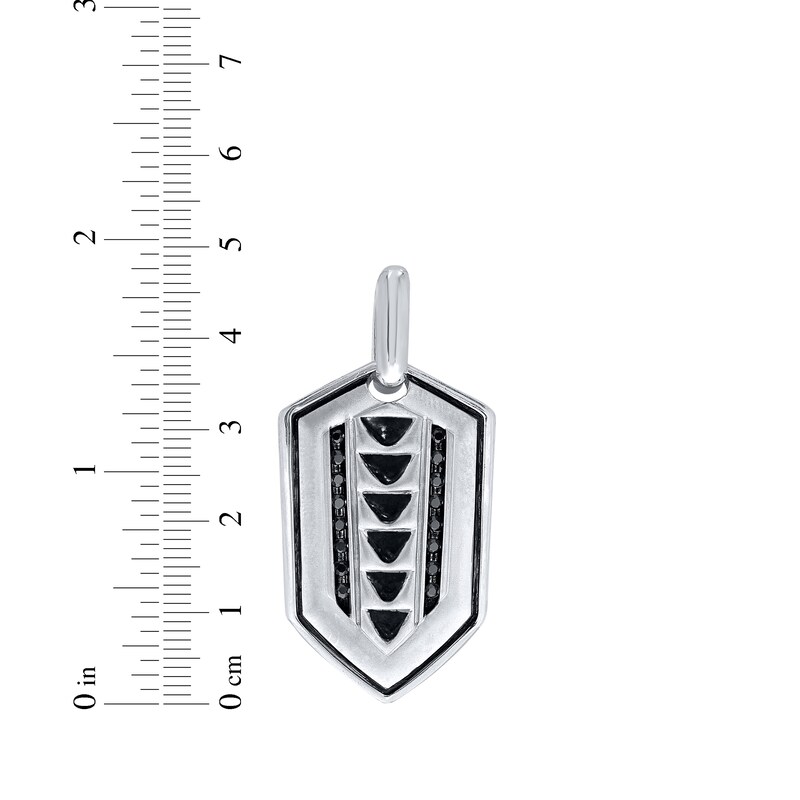Main Image 4 of Men's Black Diamond Hexagon Charm 1/5 ct tw Sterling Silver
