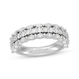 Neil Lane Artistry Marquise & Round-Cut Lab-Grown Diamond Three-Row Anniversary Ring 1-1/4 ct tw 14K White Gold
