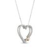 Thumbnail Image 2 of Citrine & White Lab-Created Sapphire Heart Necklace Sterling Silver 18"